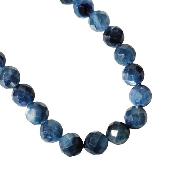 Kyanite facet round shaped bead string, 5.4mm, 38.5cm