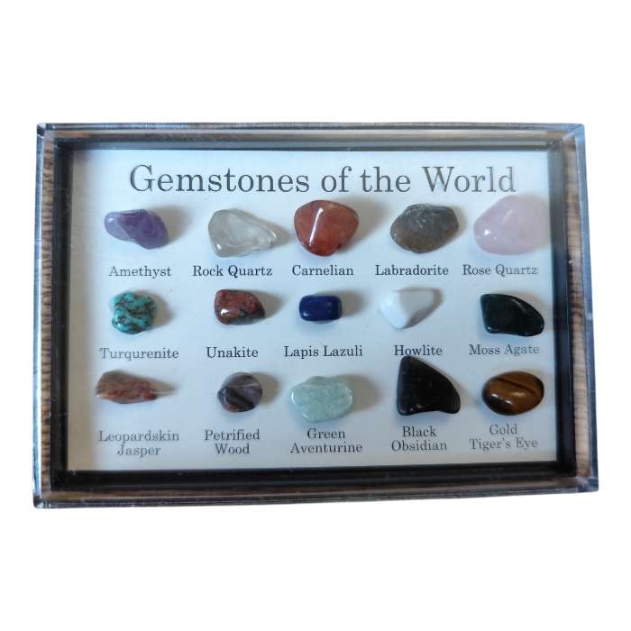 Gems from around  the world collectors box, 5.5 x 8.1cm