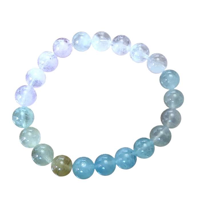Morganite bead bracelet, 8-9.5mm, stretchcord