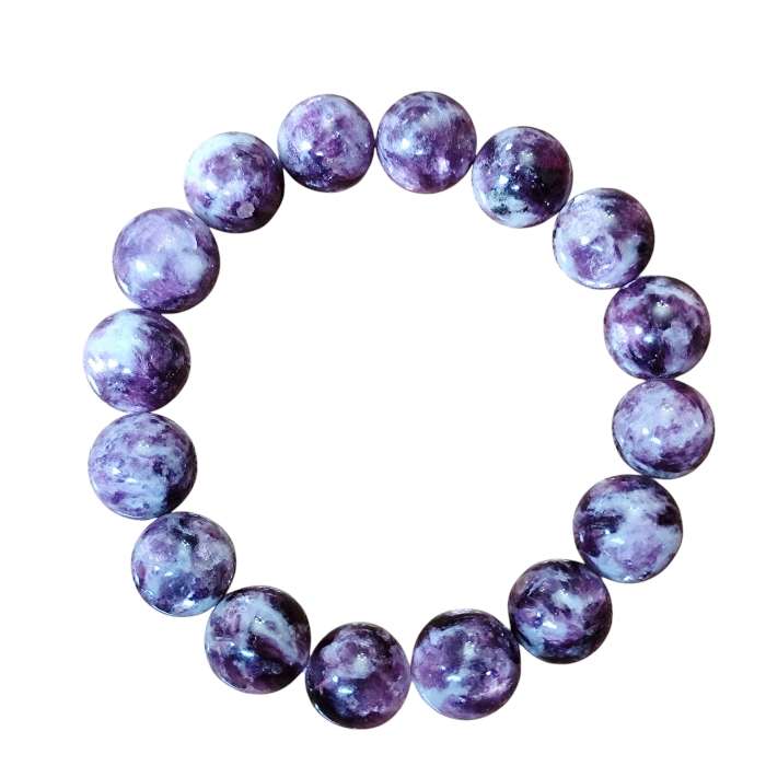 Lepidolite bead bracelet, 14.5mm, stretchcord
