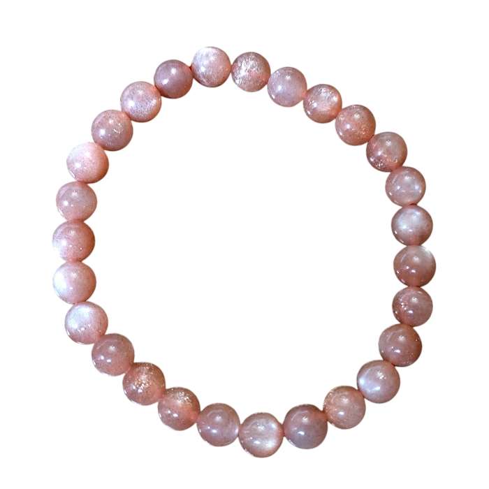Sunstone bead bracelet, 7-7.5mm, stretchcord