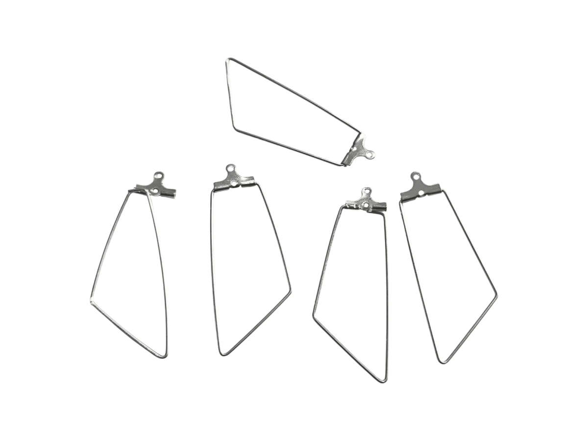 Stainless Steel, Trapezium Earring Component, 45mm, 5pcs