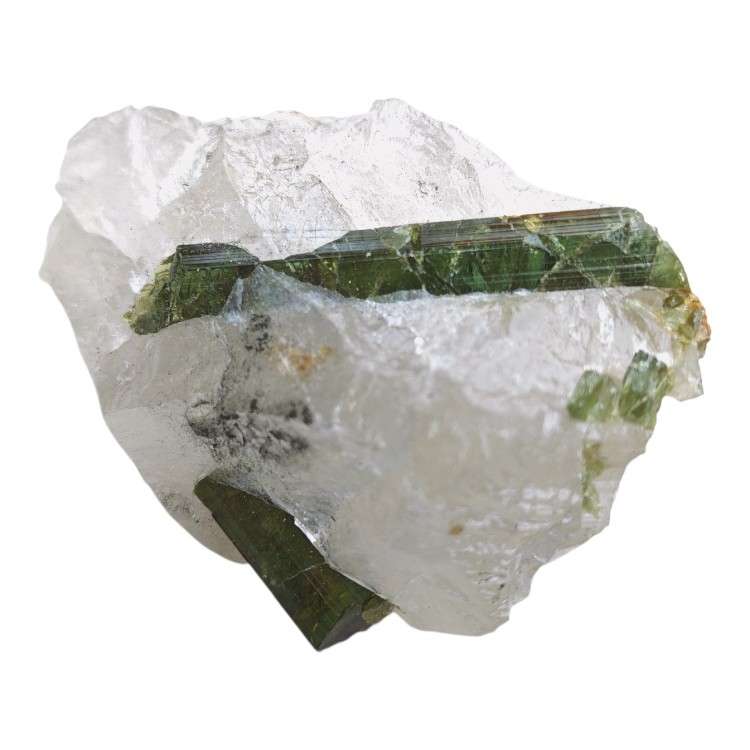 Green tourmaline in quartz, 5cm