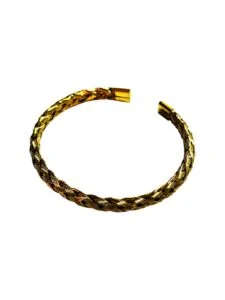 Stainless Steel woven bangle, Gold, 68 x 5mm