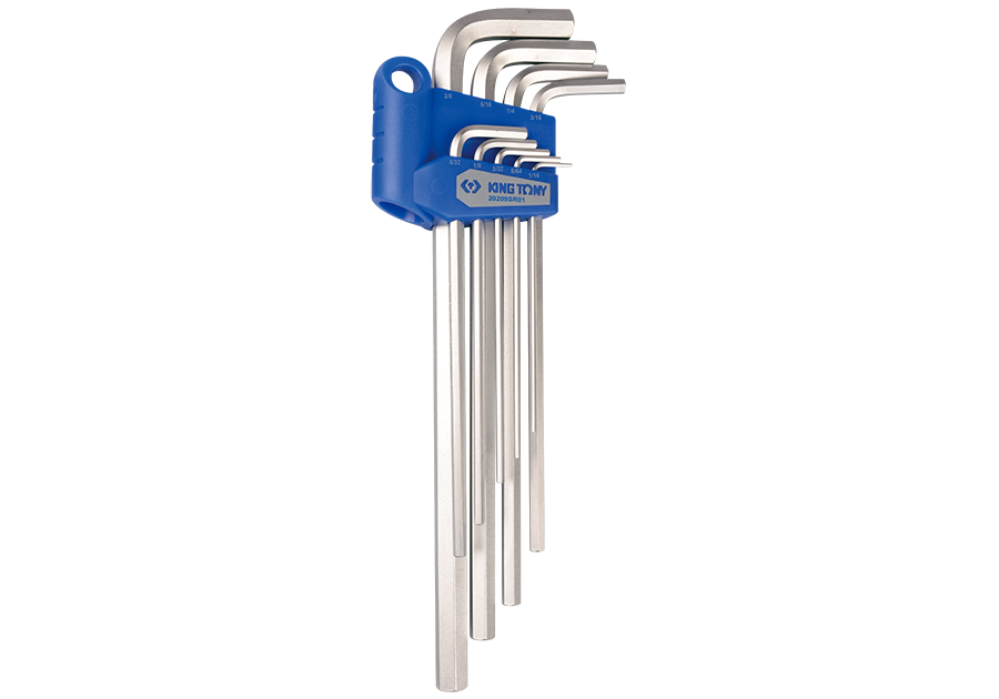 KING TONY 9PC Extra Long Imperial Allen Key Set 1/16"-3/8" | 20209SR02