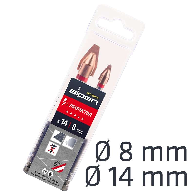 ALPEN - PORCELAIN C PROTECTOR DRILL BITS 14.0MM-8.0 MMALP303002