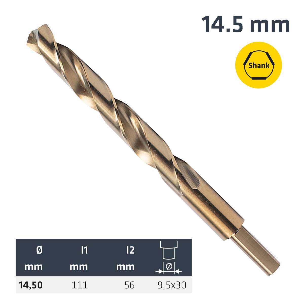 ALPEN - HSS COBALT 14.5 RED.SHANK        ALP6560145