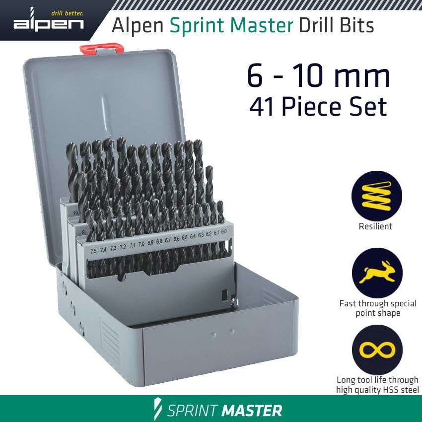 ALPEN - SPRINT MASTER 41 PCS SET KM41 6.0 - 10 X 0.1MM METAL CASEALP8103611