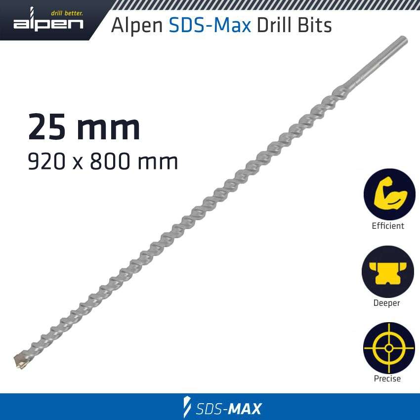 ALPEN - SDS MAX DRILL 920X800X25MM        ALP894025