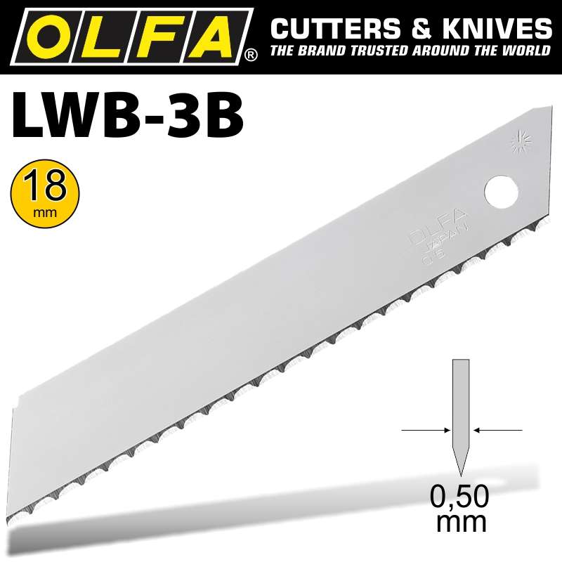 OLFA INSULATION BLADE 18MM IN PLASTIC CASEBLA LWB-3B