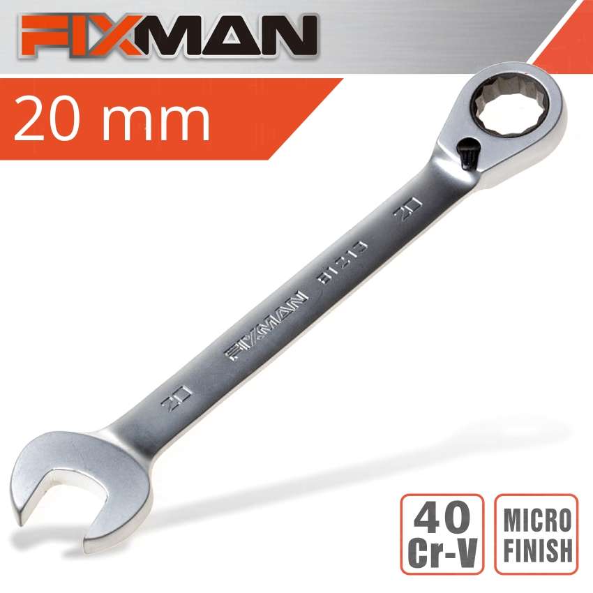 FIXMAN REVERSIBLE COMBINATION RATCHETING WRENCH 20MMFIX B1213