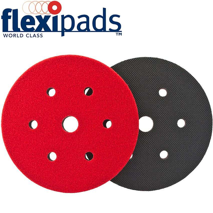 FLEXI PADS - INTERFACE CUSHION PAD HOOK AND LOOP 150MM 6 HOLE - FLEX 32710