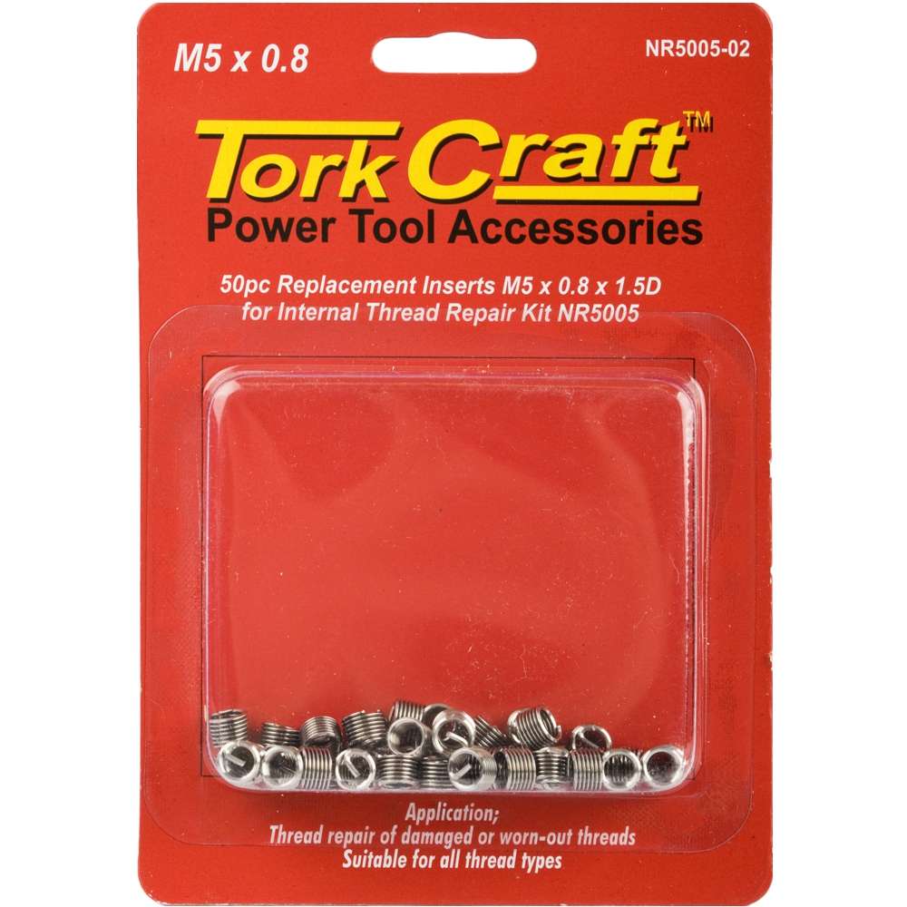 TORK CRAFT - THREAD REPAIR KIT M5 X 0.8 X 1.5D REPL. INSERTS FOR NR5005NR5005-02