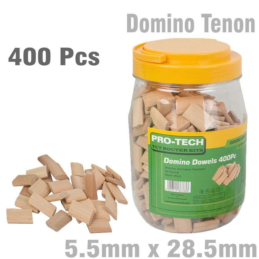 PRO-TECH- DOMINO TENON 5.5 X 28.5MM 400PC JAR BEECH WOODPTD0530