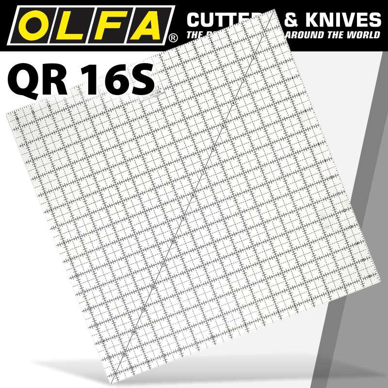 QUILT RULER 16"  X 16"  SQUARE WITH GRIDRUL QR-16S