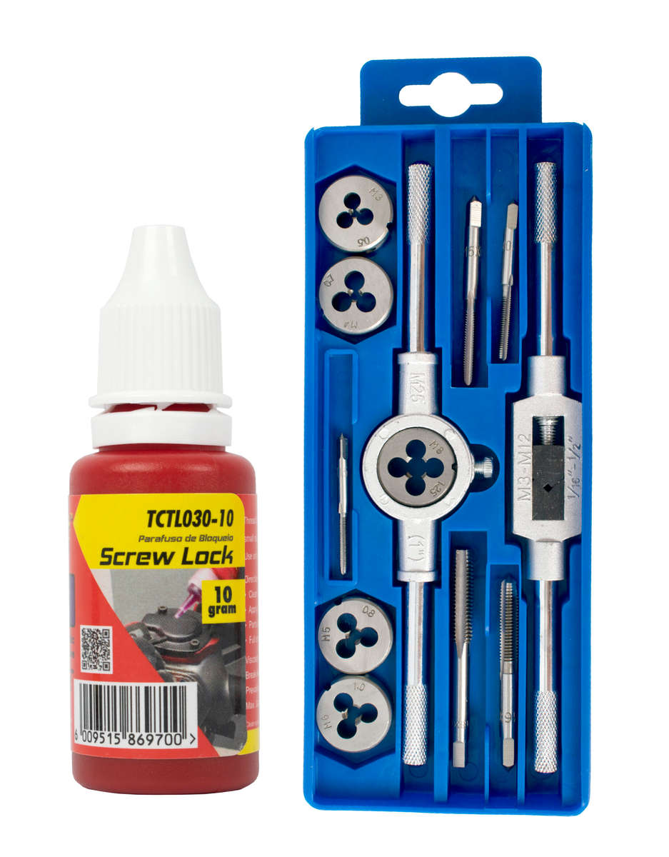 TORK CRAFT - 12PC TAP &  DIE SET NR SET 12 C/W SCREW LOCK LOW STRENGTH TCTL030-10TORKIT005