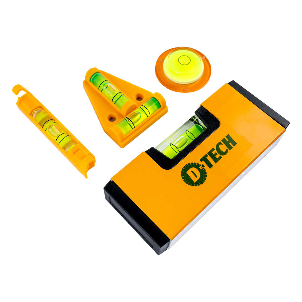D-TECH - LEVEL KIT 4PC LINE/ROUND/T-TYPE/MINI LEVEL WITH STORAGE CASE        DTLK004