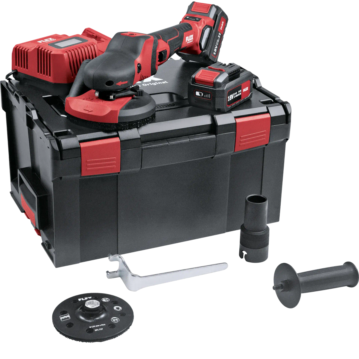 FLEX SE 125 18.0-EC SUPRAFLEX Cordless Rotary Sander Set