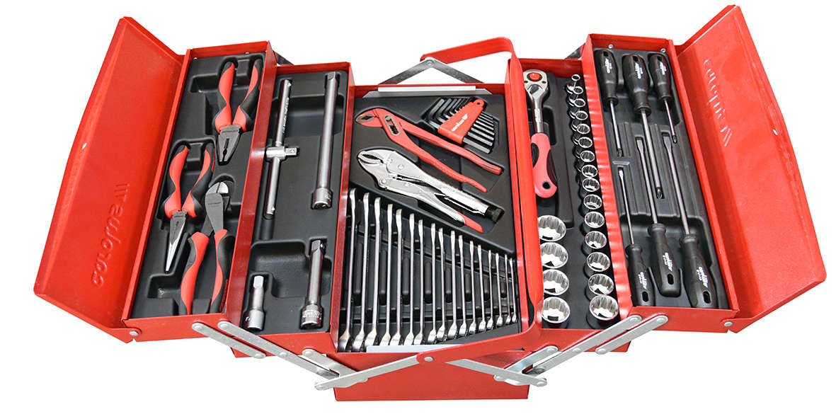 GEDORE RED - Tool box with 5 compartments with tools 65 pieces3365005