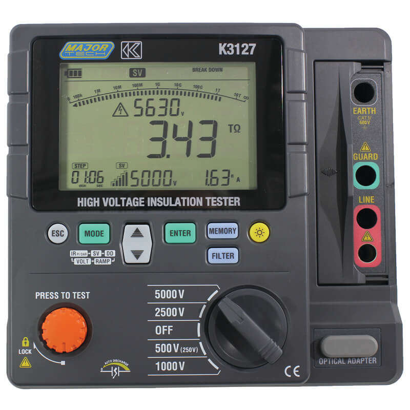 MAJOR-TECH - 5KV Digital Insulation Tester, CAT IV 600VK3127