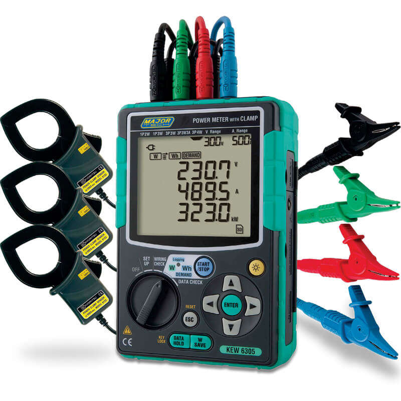 MAJOR-TECH - True RMS Bluetooth Power Meter, CAT III 600VK6305