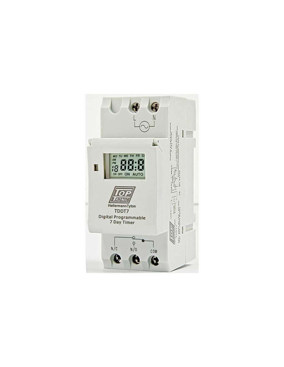 HellermannTyton Timer Digital 7 Day 20A Din Rail MountedTDDT7