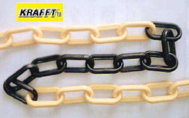 KRAFFT PLASTIC CHAIN BLK & YEL 8MM 50M - CPLASBY
