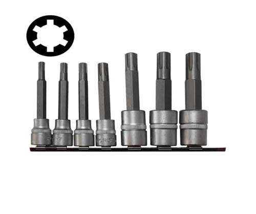 FORCE 3/8 DR 7PC RIBE SOCKET SET M6-M10X90 M12-M14 X 100 W/RACK   FO3078