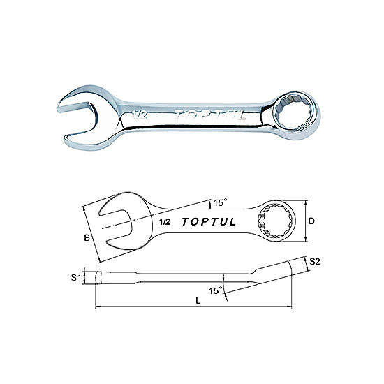 TOPTUL - MIDGET COMB SPANNER 5/8 IMP        ACAF2020