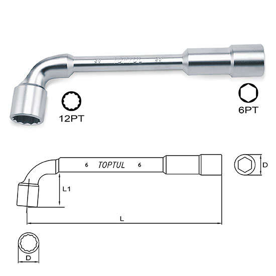 TOPTUL - 18mm ANGLED SOCKET WRENCH        AEAE1818