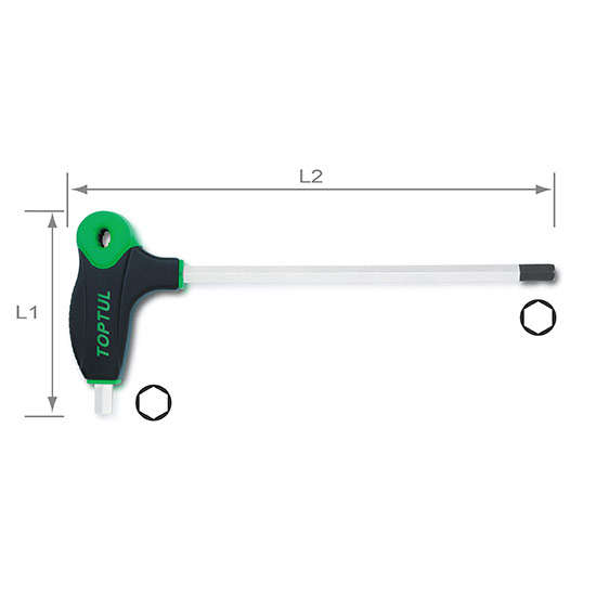 TOPTUL - 2.5 mm L-TYPE 2 WAY HEX KEY WRENCH        AGHD2E14