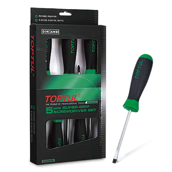 TOPTUL - 5 PC SLOTTED & PHILLIPS SCREWDRIVER SET        GAAE0504