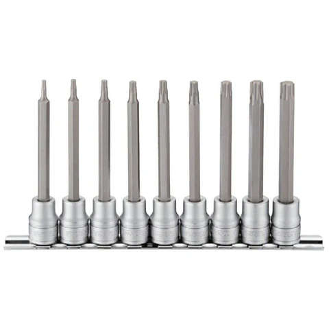 TENG TOOLS - 9PC 3/8inch Drive 100mm Long Torx Bit Socket Set - M3809TX
