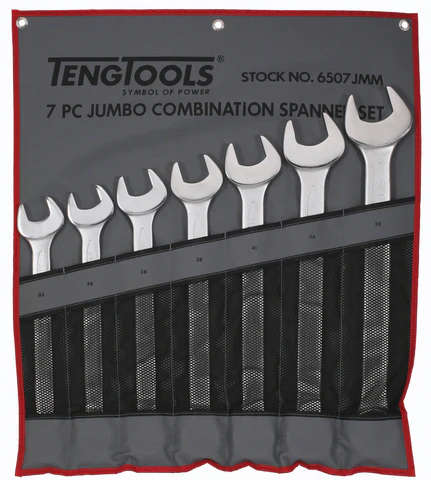 TENG TOOLS - 7PC Combination Spanner Set 33-50MM - Tool Roll -  6507JMM