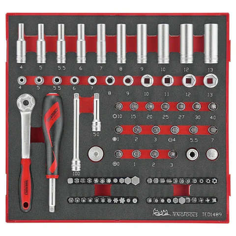 TENG TOOLS - 89PC 1/4inch Drive Socket Set in EVA - TED1489