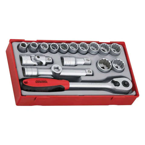 TENG TOOLS - 17PC 1/2inch Drive Socket Set (12 Point) - TT1218