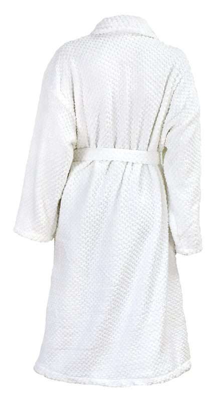Bathrobe - Terry - Shawl Collar - Popcorn Optical White