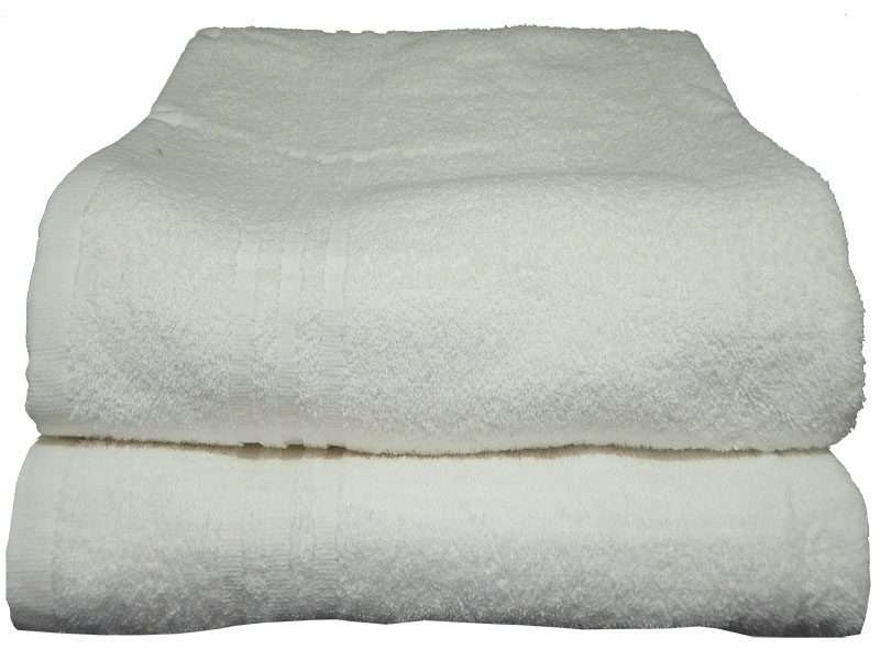 Bunty's Surplus Bath Sheet - Design 001 - 100x150cm - White - 0900gms - 02 Pc Pack