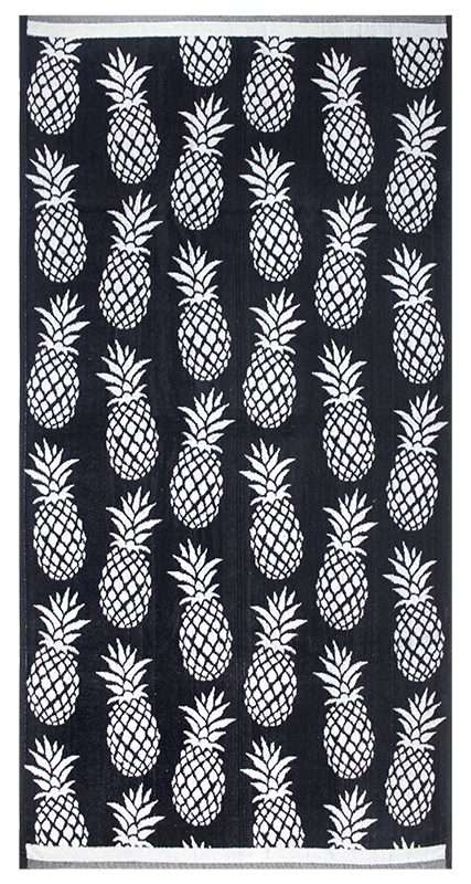 Bunty's Beach Towel 0700 - Pineapple Black