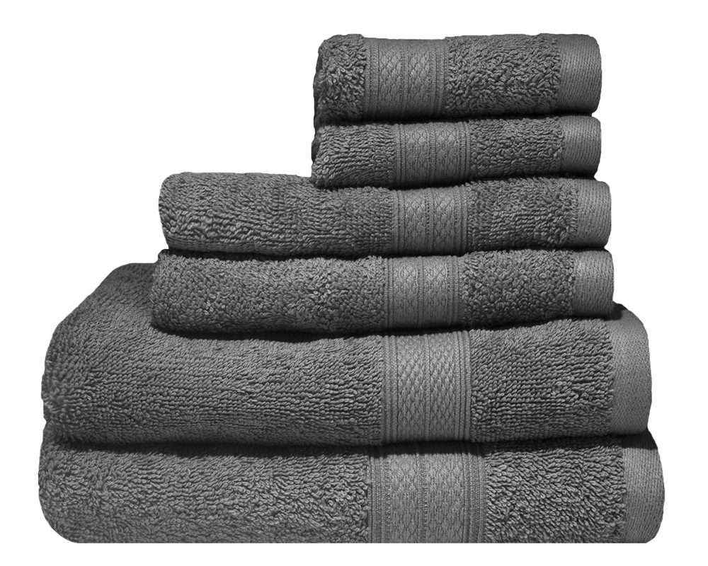 Bunty's Plush 450GSM Towel Set (6 Pieces) - Castle Rock Grey