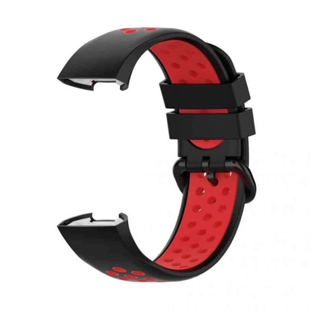 Killer Deals Silicone Band for Fitbit Charge 3/SE/4 - Black+Red
