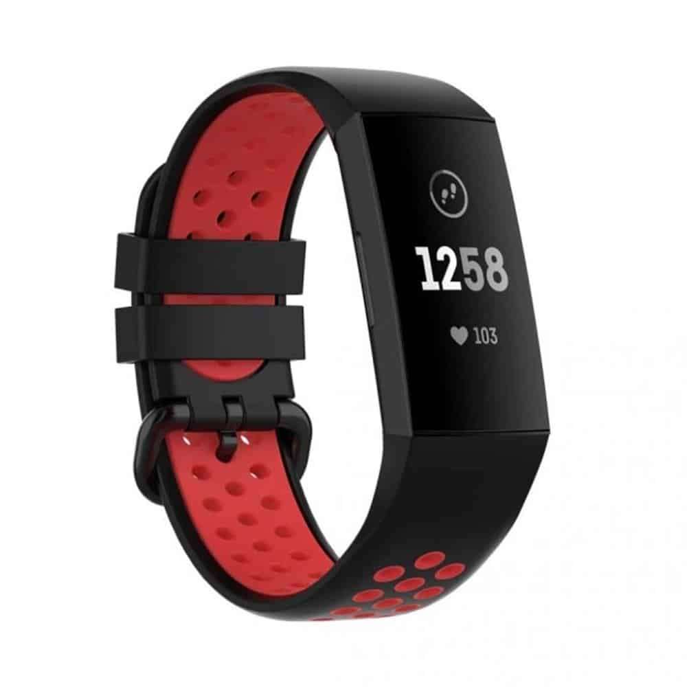 Killer Deals Silicone Band for Fitbit Charge 3/SE/4 - Black+Red
