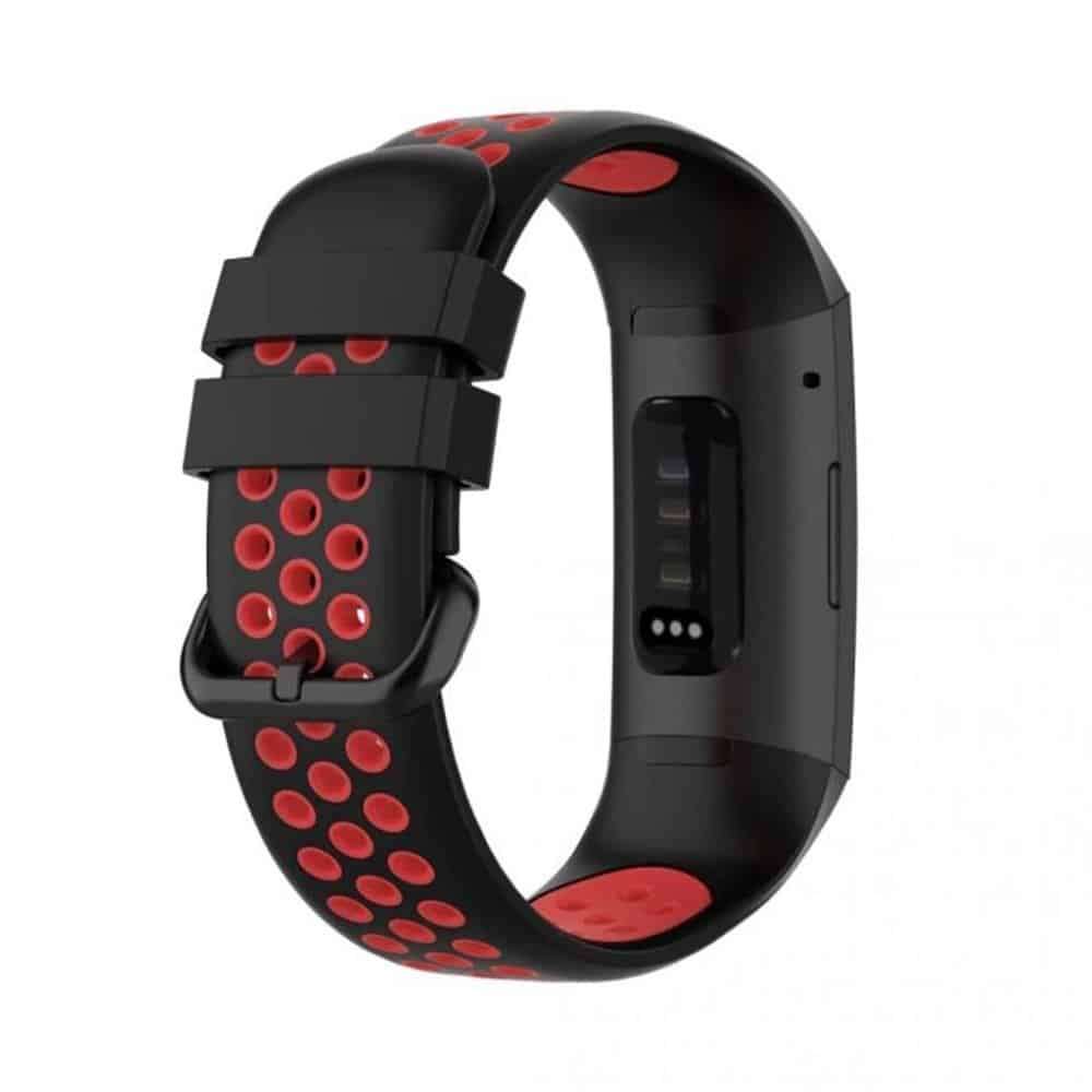 Killer Deals Silicone Band for Fitbit Charge 3/SE/4 - Black+Red