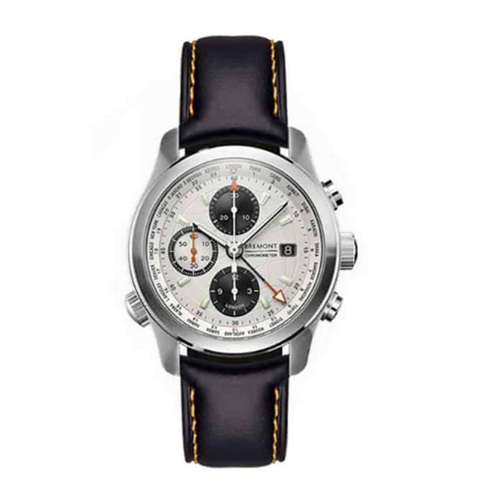 22mm Universal watch genuine leather & silicone strap - Black