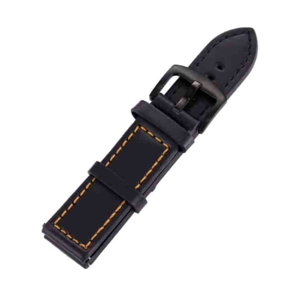 22mm Universal Watch Genuine Leather & Silicone Strap - Brown