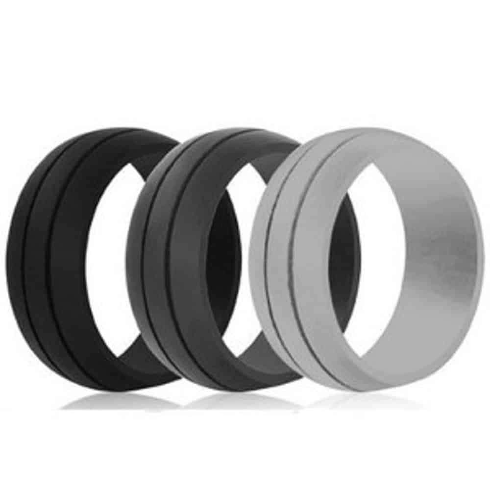 Killer Deals Silicone Ring Set of 3 Ring Size USA 9 RSA S (8mm width)