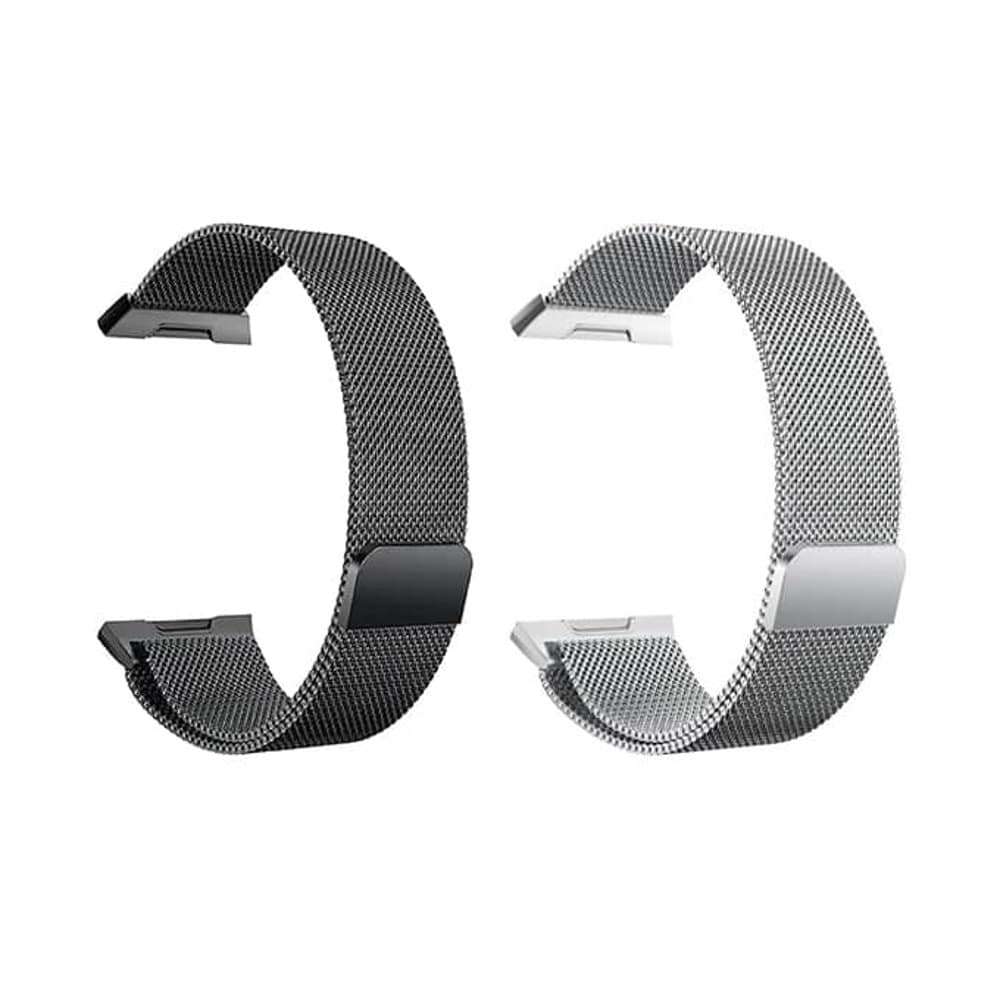 Fitbit Ionic replacement stainless-steel Milanese strap - Black x2 Combo