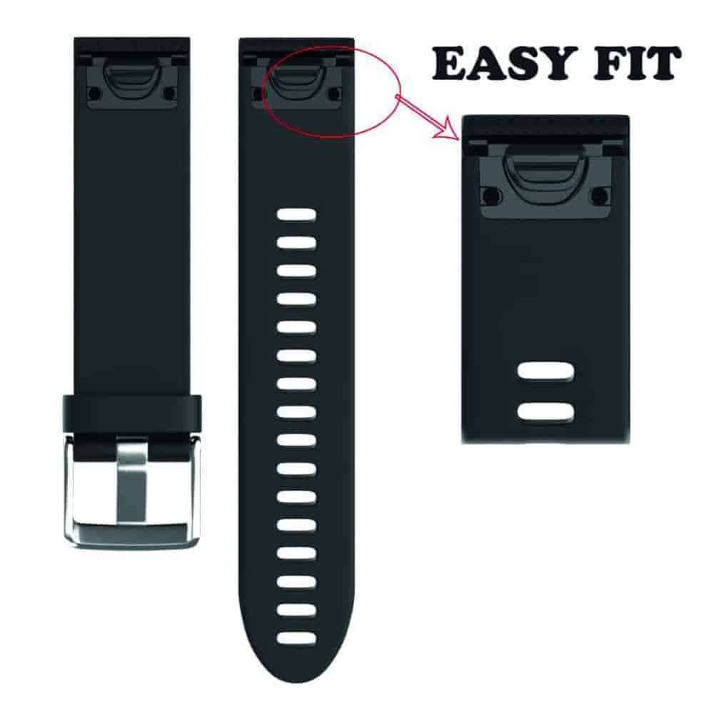 Silicone Strap for 20mm Garmin Fenix 5S/6S-Black