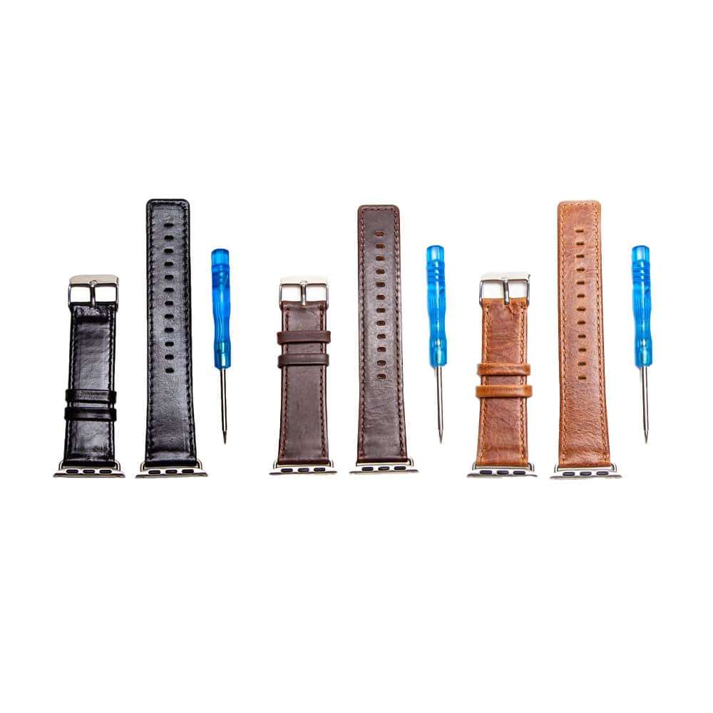 Leather Strap for 42/44/45/49mm Apple Watch- Light Brown