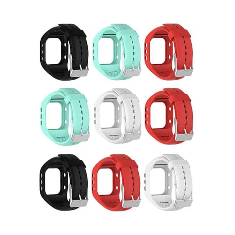 Polar A300 silicone straps combo - Black, Teal, Red